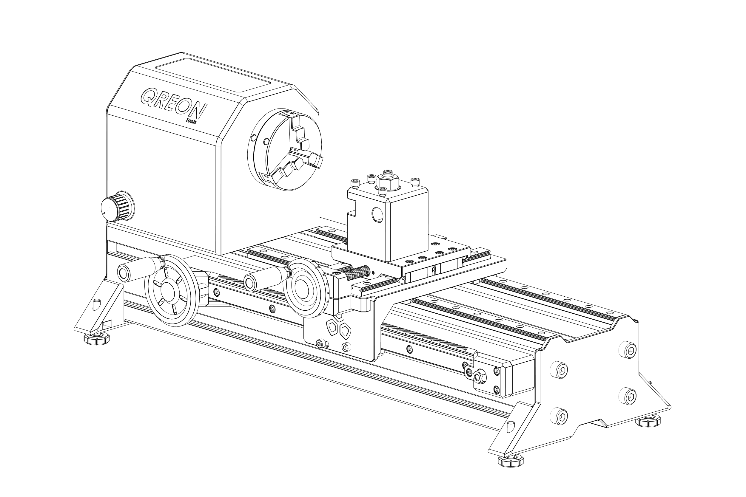 3D printed DIY mini lathe. blue prints + stl files